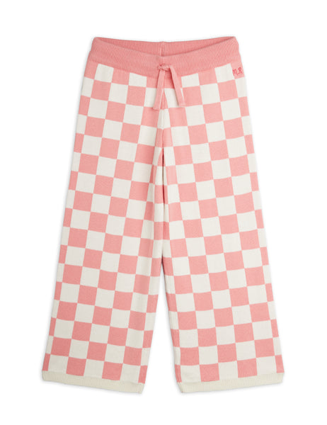 Pantalone a scacchi rosa e bianchi per neonata e bambina Mini Rodini 2573015028 PINK 