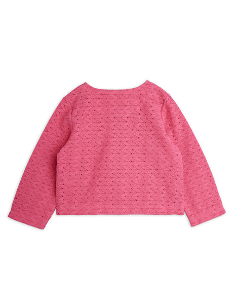 Cardigan in maglia ricamata rosa per bambina Mini Rodini 2662010128 PINK 