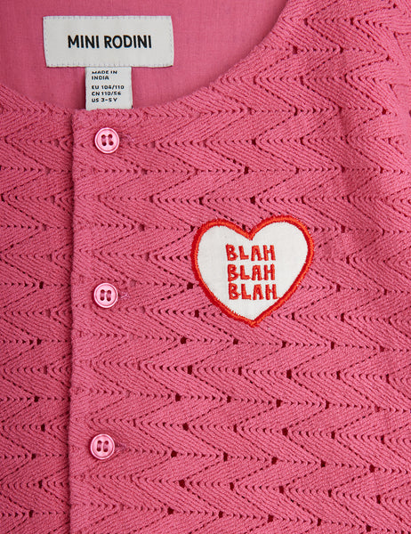 Cardigan in maglia ricamata rosa per bambina Mini Rodini 2662010128 PINK 
