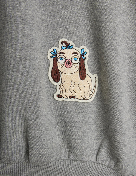 Felpa grigia con patch per neonati  e bambini Mini Rodini 2662012794 GREY 