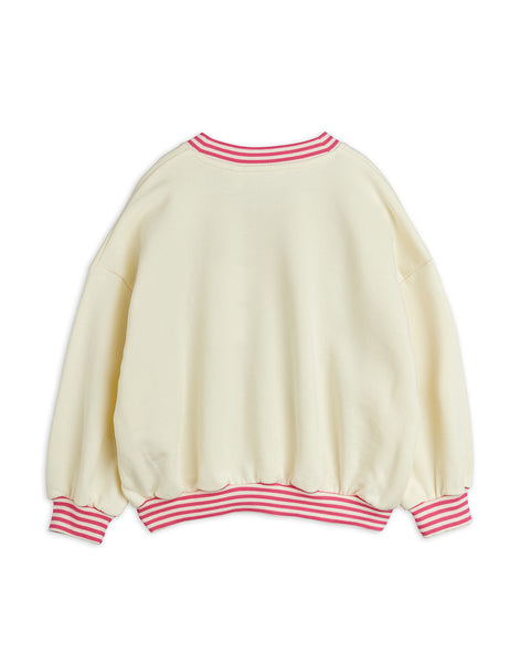 Felpa panna con stampa e logo per neonata e bambina Mini Rodini 2662013110 WHITE 
