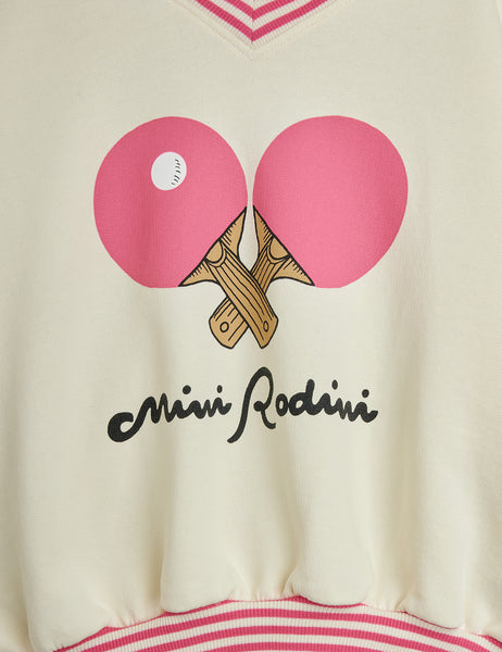 Felpa panna con stampa e logo per neonata e bambina Mini Rodini 2662013110 WHITE 