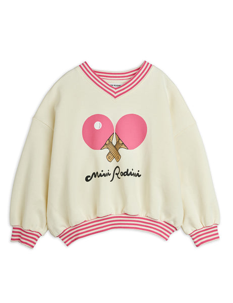 Felpa panna con stampa e logo per neonata e bambina Mini Rodini 2662013110 WHITE 