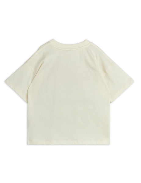 T-shirt panna con stampa per neonata e bambina Mini Rodini 2662013210 WHITE 