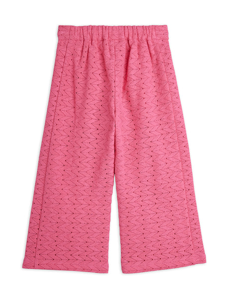 Pantalone in maglia ricamato rosa per bambina Mini Rodini 2663010528 PINK 