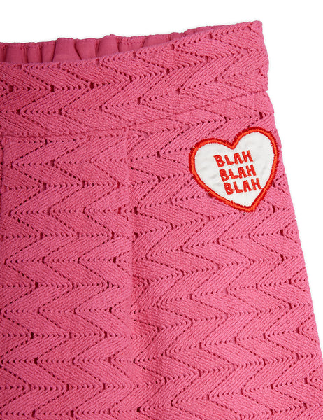Pantalone in maglia ricamato rosa per bambina Mini Rodini 2663010528 PINK 