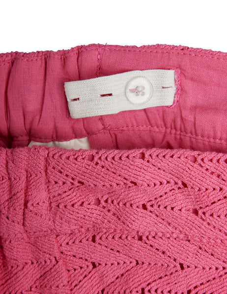 Pantalone in maglia ricamato rosa per bambina Mini Rodini 2663010528 PINK 