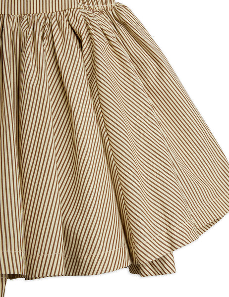 Abito a righe marrone con ricamo per neonata e bambina Mini Rodini 2665010116 BROWN 
