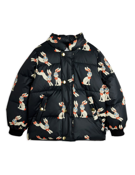 Piumino nero con stampa all over per neonata e bambina Mini Rodini 2671010199 BLACK 
