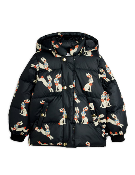 Piumino nero con stampa all over per neonata e bambina Mini Rodini 2671010199 BLACK 