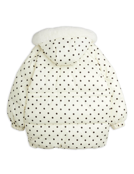 Piumino bianco a pois neri per neonata e bambina Mini Rodini 2671010711 OFFWHITE 