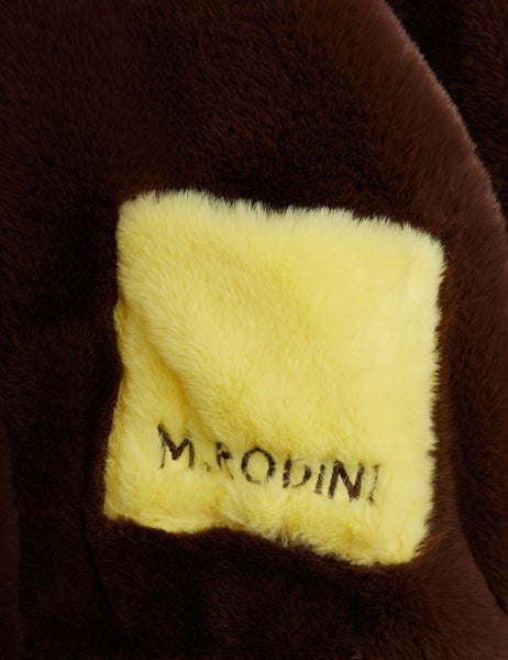 Pelliccia sintetica marrone per bambina Mini Rodini 2671011216 BROWN 