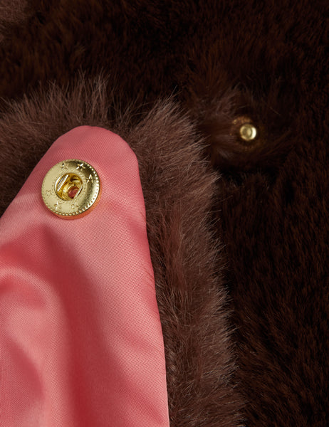 Pelliccia sintetica marrone per bambina Mini Rodini 2671011216 BROWN 
