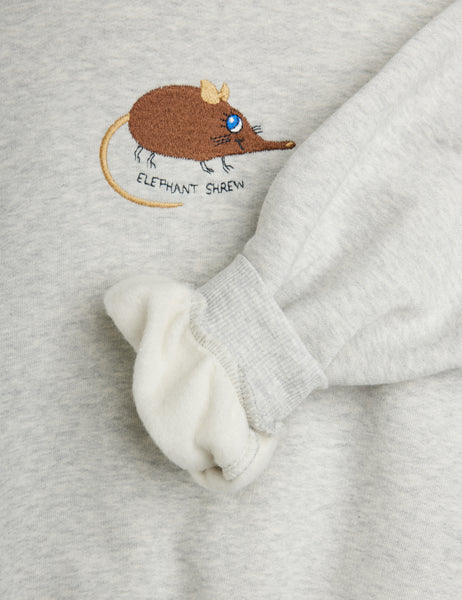 Felpa grigia con ricamo per neonati  e bambini Mini Rodini 2672013094 GREY 
