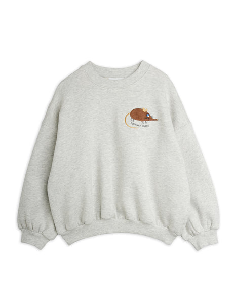 Felpa grigia con ricamo per neonati  e bambini Mini Rodini 2672013094 GREY 