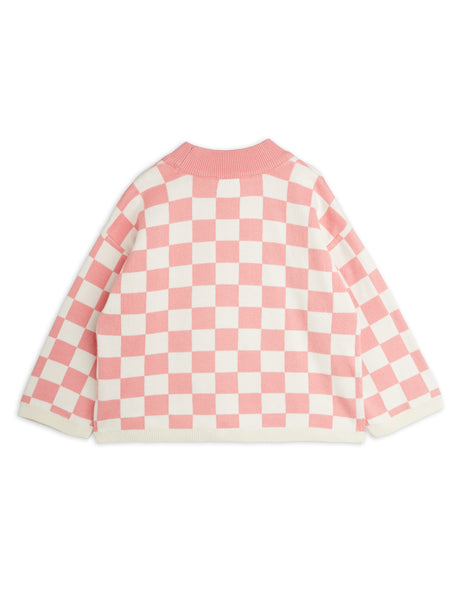 Maglia a scacchi rosa e bianchi per neonata e bambina Mini Rodini 2672016428 PINK 