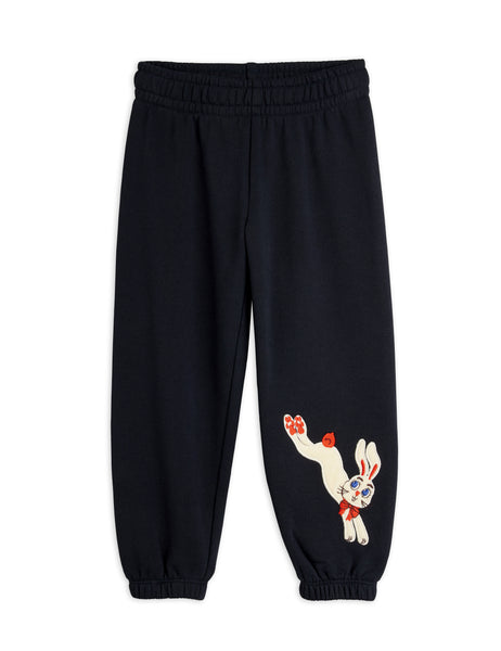 Pantalone in felpa nero con applicazione per neonati e bambini Mini Rodini 2673012099 BLACK 