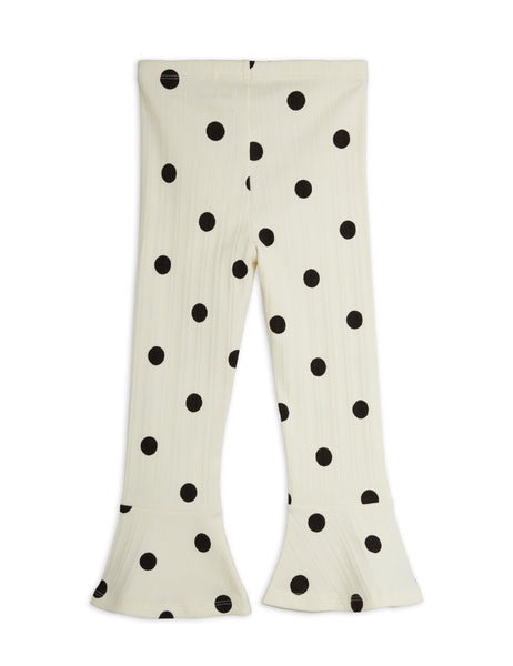 Leggings bianchi a pois neri per neonata e bambina Mini Rodini 2673012511 OFFWHITE 