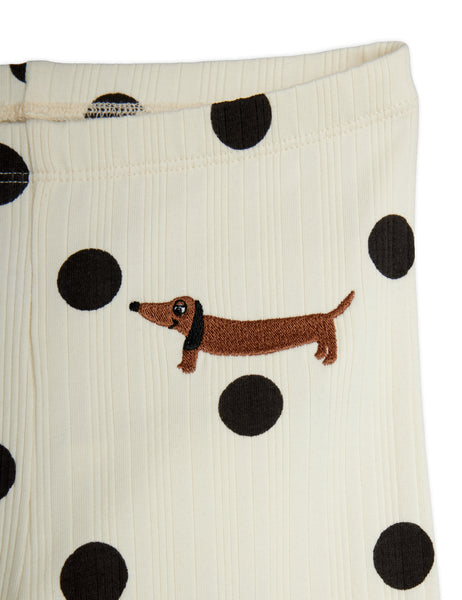 Leggings bianchi a pois neri per neonata e bambina Mini Rodini 2673012511 OFFWHITE 