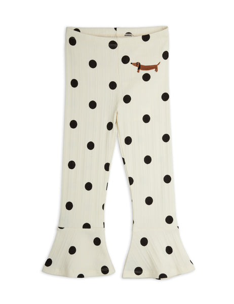 Leggings bianchi a pois neri per neonata e bambina Mini Rodini 2673012511 OFFWHITE 