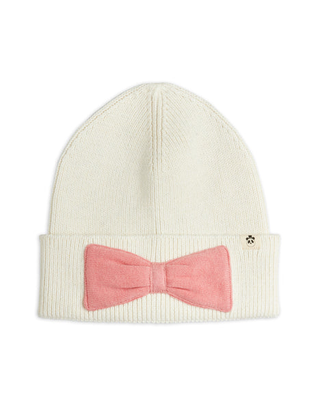 Cappello bianco in maglia con fiocco per neonata e bambina Mini Rodini 2676511411 OFF-WHITE 