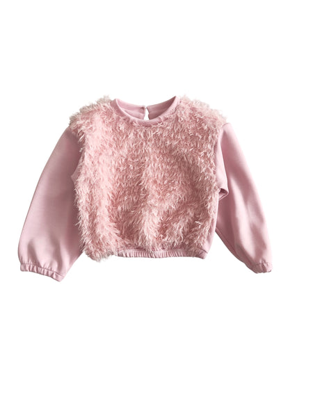 Felpa rosa con piume per neonata e bambina Miss Grant MG1770 CHERR 