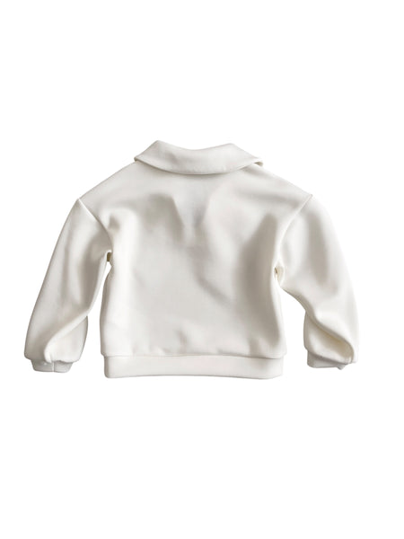 Felpa latte con fiocco a righe per neonata e bambina Miss Grant MG1874 SETA 