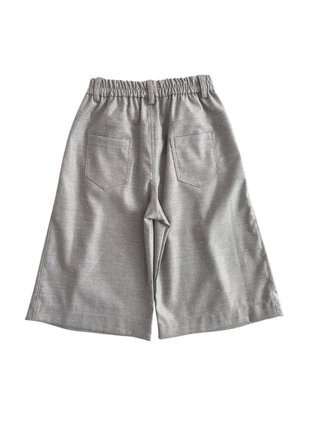 Pantalone silver con strass per neonata e bambina Miss Grant MG1894 SILVE 