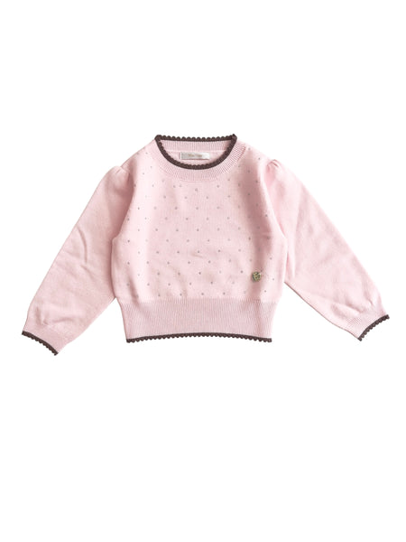 Maglia rosa con strass per neonata e bambina Miss Grant MG1901 BLUSH 