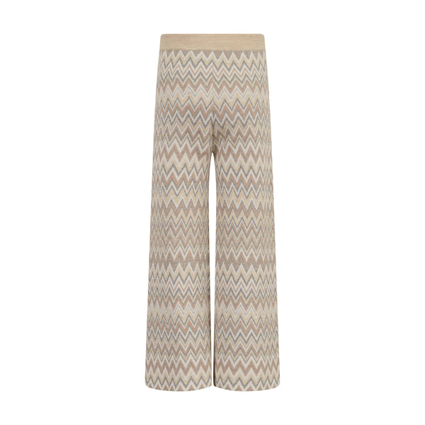 Pantalone in maglia beige e argento per bambina Missoni MZ6B80-W0028 872AG 