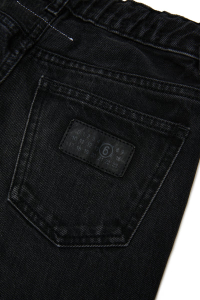 Jeans in denim nero con dettagli per bambina MM6 Maison Margiela M60209 M602 