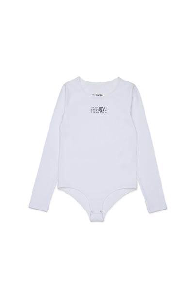 Body bianco con logo per bambina MM6 Maison Margiela M60911 M6100 