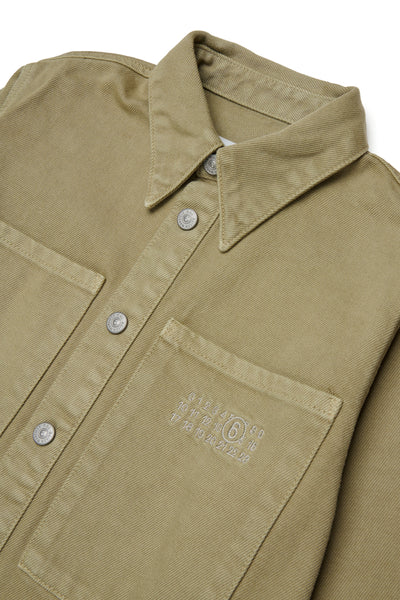 Camicia in denim verde oliva per bambini MM6 Maison Margiela M61032 M6515 