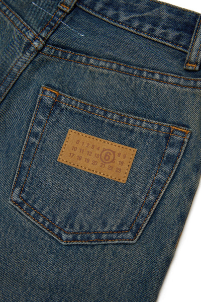Jeans in denim blu con dettagli per bambini MM6 Maison Margiela M61034 M601 