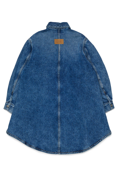 Abito in denim ble con tasche a contrasto per bambina MM6 Maison Margiela M61041 M601 