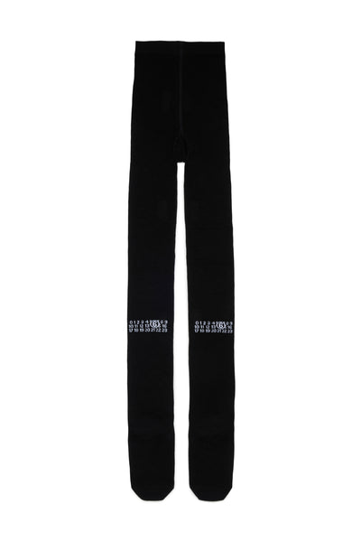 Collant nero con logo e bande laterali per bambina MM6 Maison Margiela M61046 M6900 