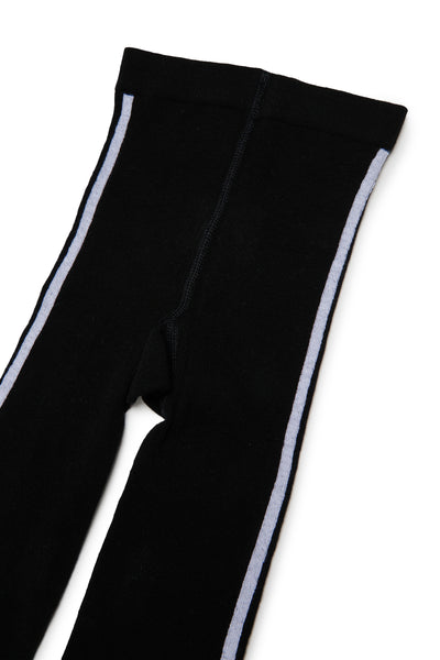Collant nero con logo e bande laterali per bambina MM6 Maison Margiela M61046 M6900 