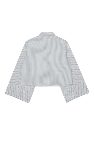 Camicia cropped a righe con logo per bambina MM6 Maison Margiela M61094 M6913 