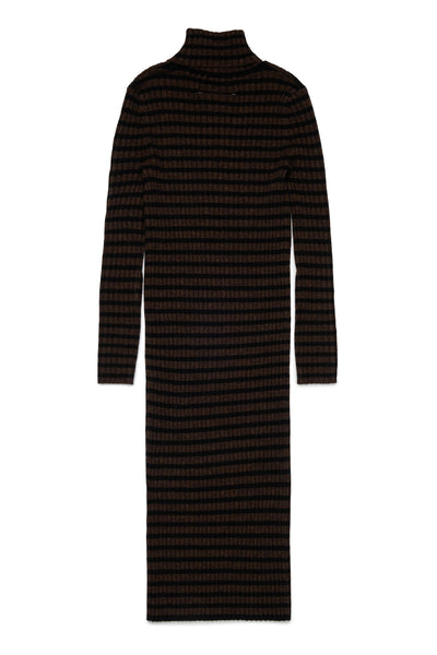 Abito marrone a righe con logo per bambina MM6 Maison Margiela M61107 M6715 