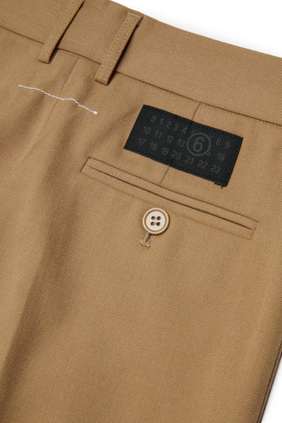 Pantalone sabbia con logo per bambina MM6 Maison Margiela M61111 M6714 