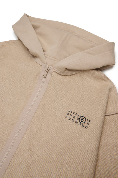 Felpa sabbia con logo per bambini MM6 Maison Margiela M61130 M6712 