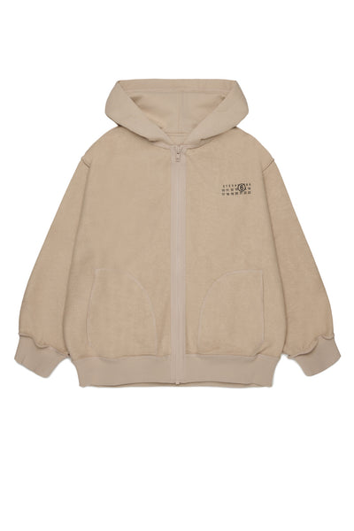 Felpa sabbia con logo per bambini MM6 Maison Margiela M61130 M6712 
