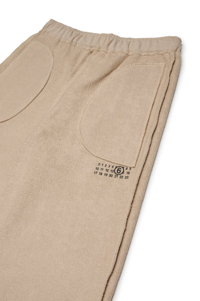 Pantalone in felpa sabbia con logo per bambini MM6 Maison Margiela M61131 M6712 