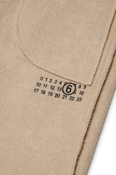 Pantalone in felpa sabbia con logo per bambini MM6 Maison Margiela M61131 M6712 