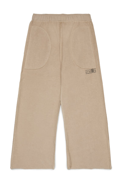 Pantalone in felpa sabbia con logo per bambini MM6 Maison Margiela M61131 M6712 