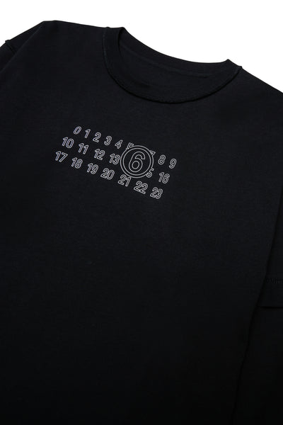 T-shirt nera con logo per bambino MM6 Maison Margiela M61132 M6900 