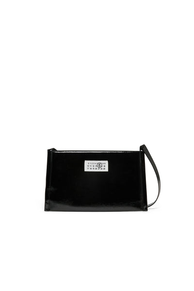 Borsa nera lucida con logo per bambina MM6 Maison Margiela M61142 M6900 