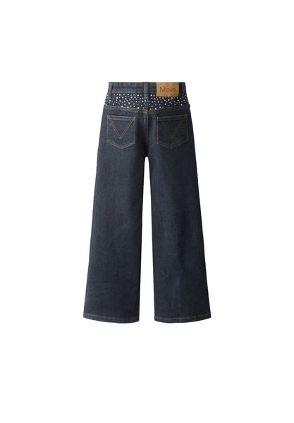 Jeans blu notte con strass per bambina Molo ASTA 5861 