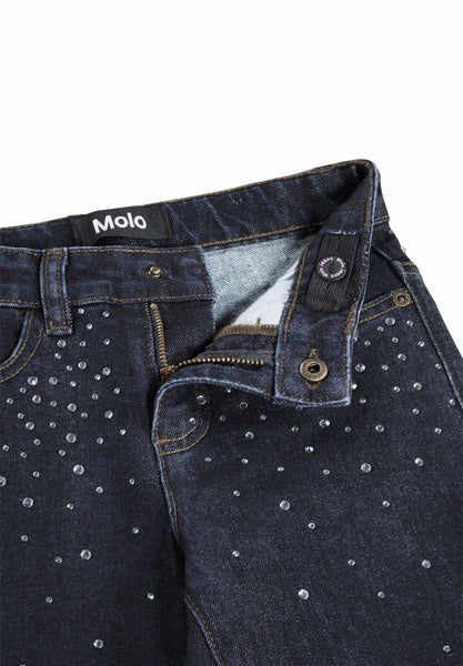 Jeans blu notte con strass per bambina Molo ASTA 5861 