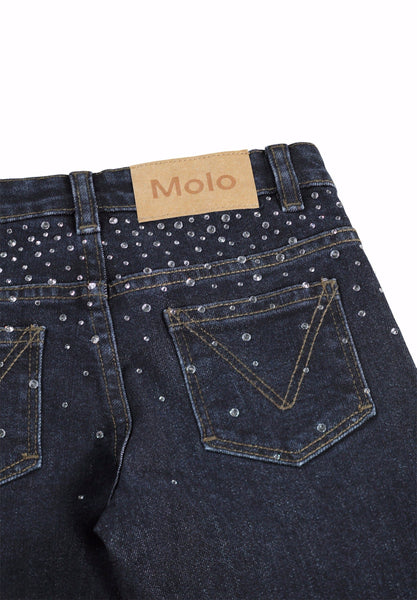 Jeans blu notte con strass per bambina Molo ASTA 5861 